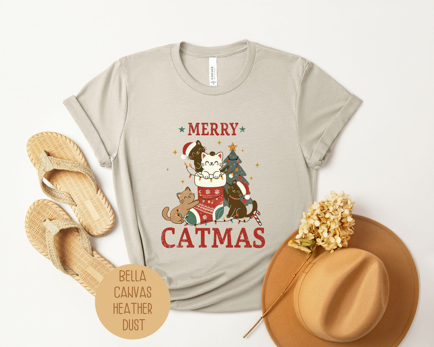 Merry Catmas Cute Christmas Cat Lover Shirt