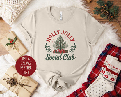 Holly Jolly Social Club Christmas Tree Shirt