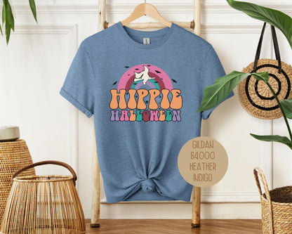 Hippie Halloween Retro Witch Rainbow Shirt