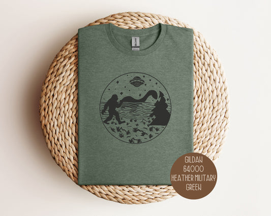 Bigfoot Loch Ness Monster UFO Shirt