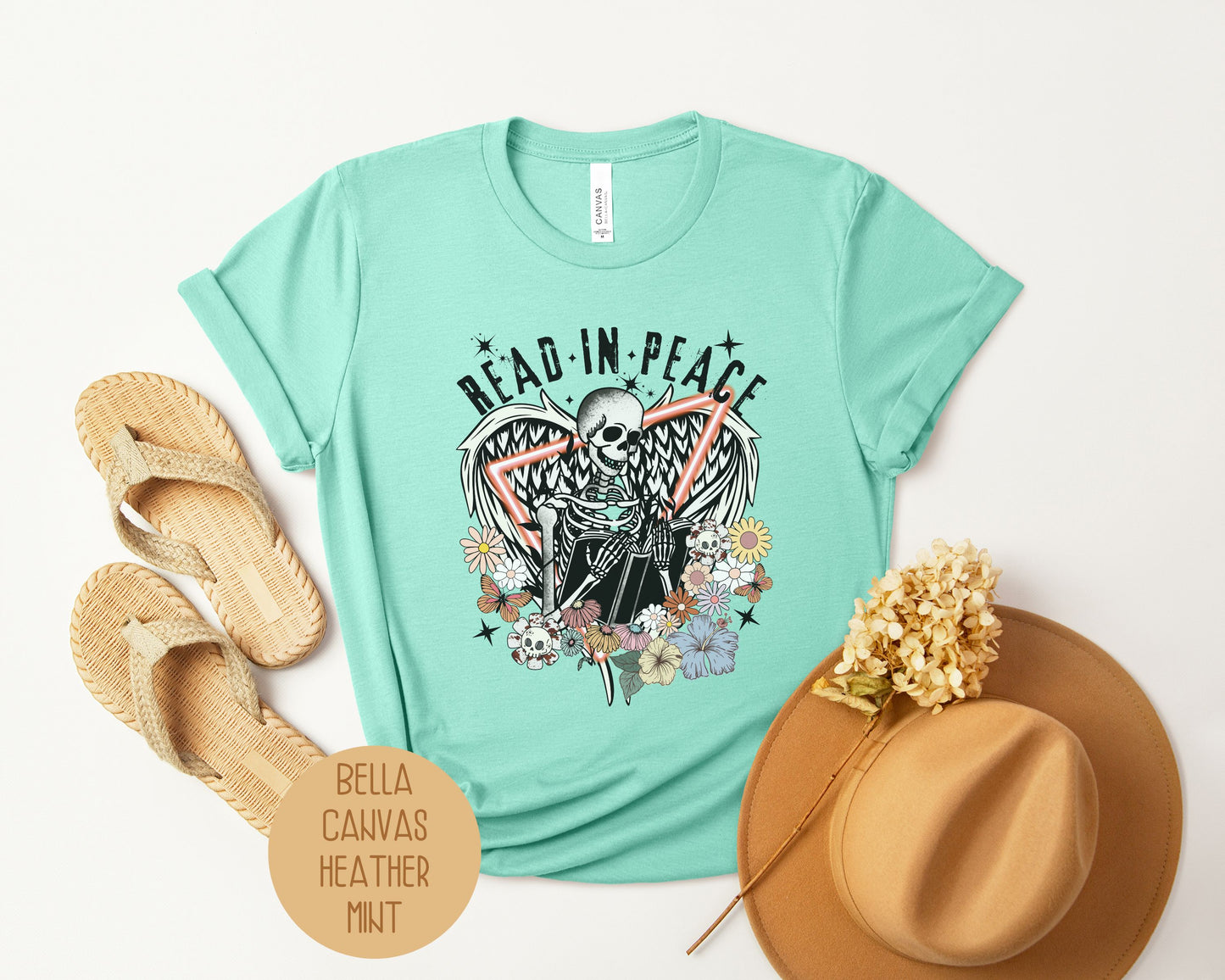 Read in Peace Tarot Card Skeleton Shirt