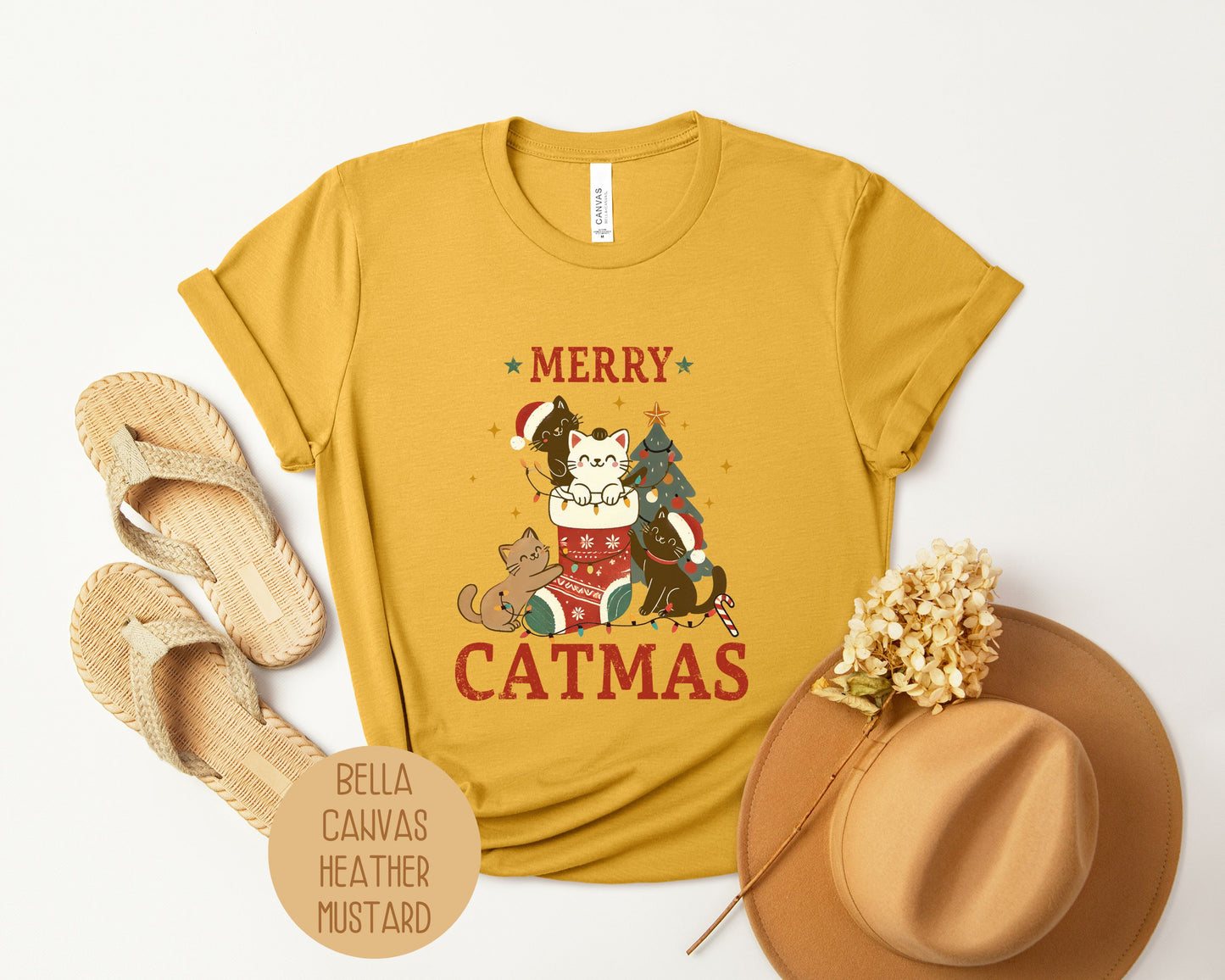 Merry Catmas Cute Christmas Cat Lover Shirt