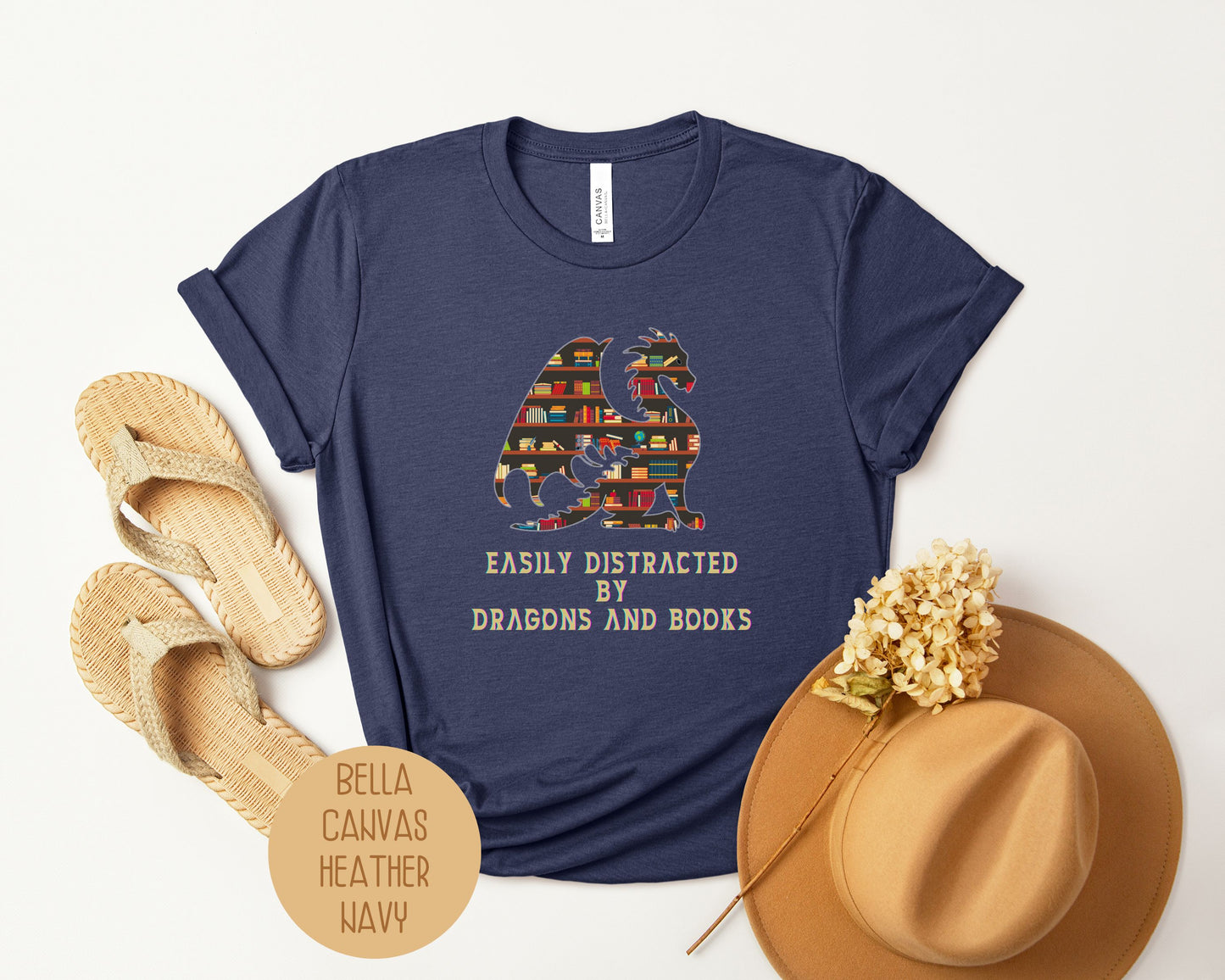 Easily Distracted by Dragons & Books Shirt