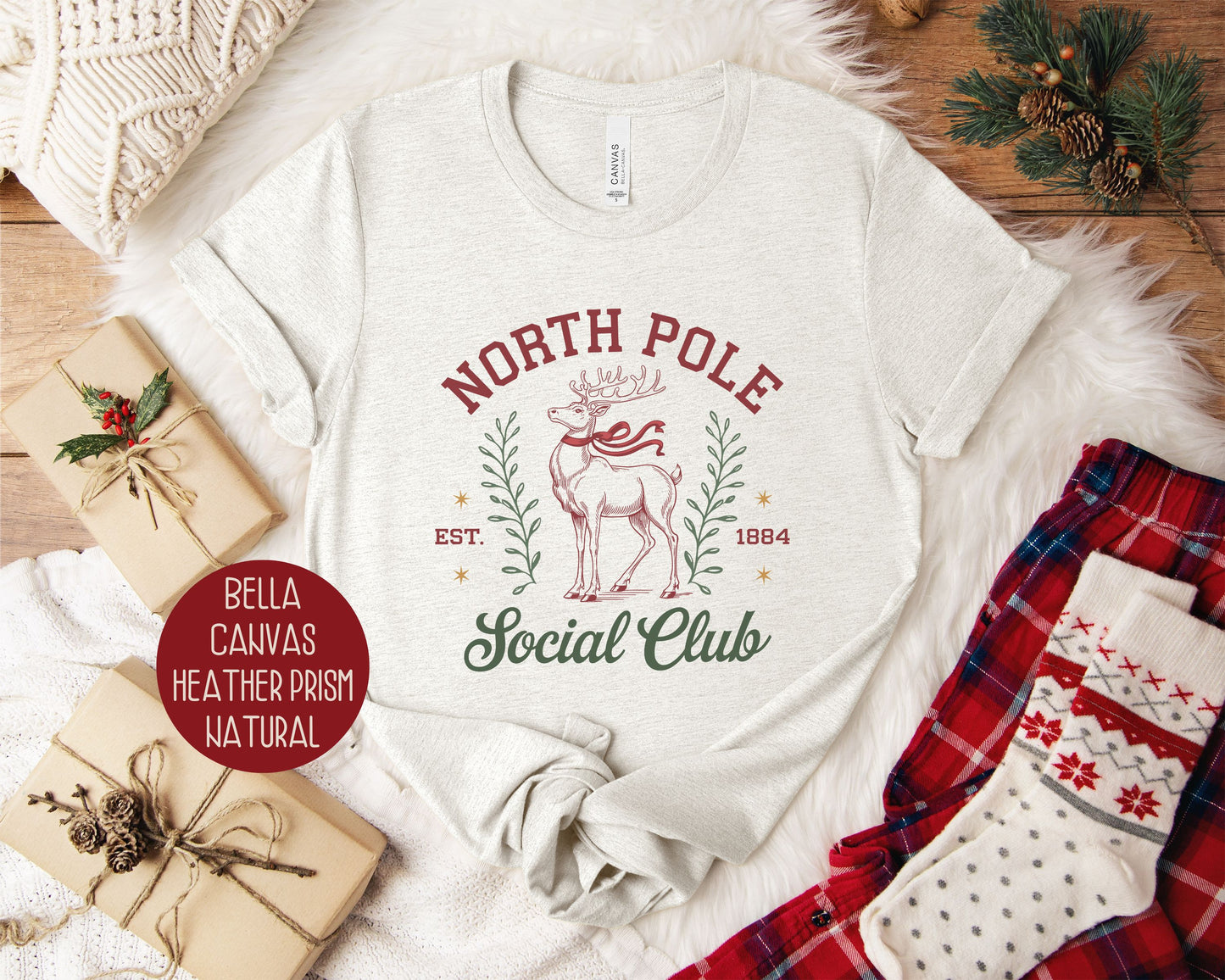 North Pole Social Club Reindeer Shirt