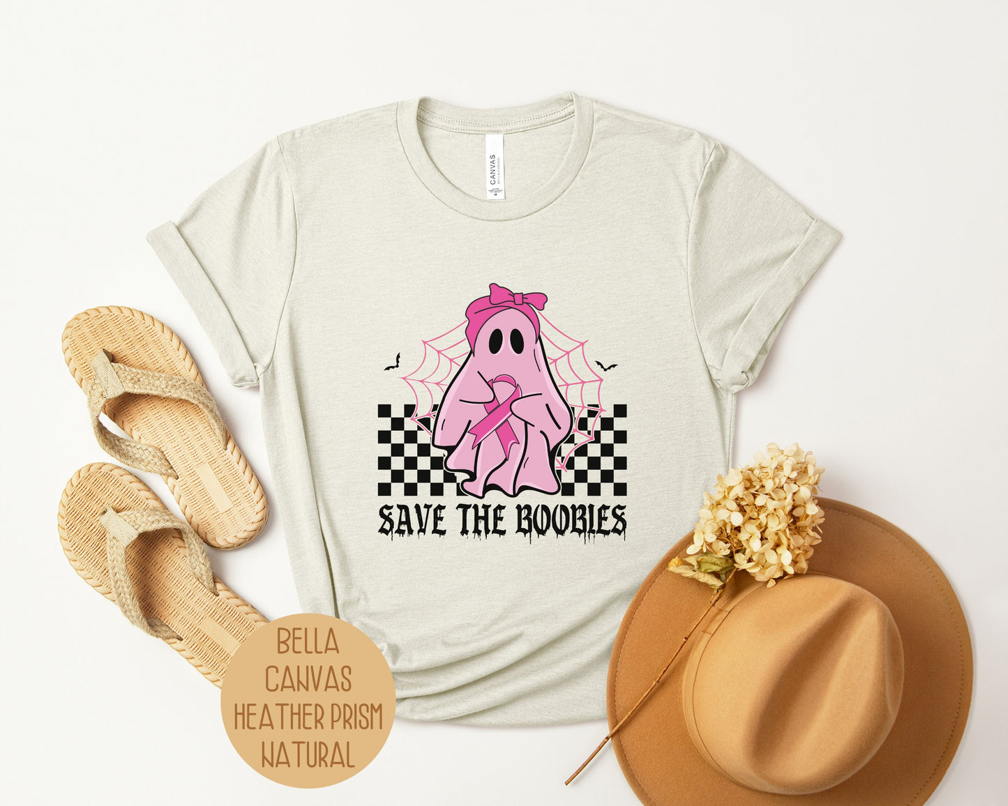 Save the Boobies Ghost Breast Cancer Awareness Shirt