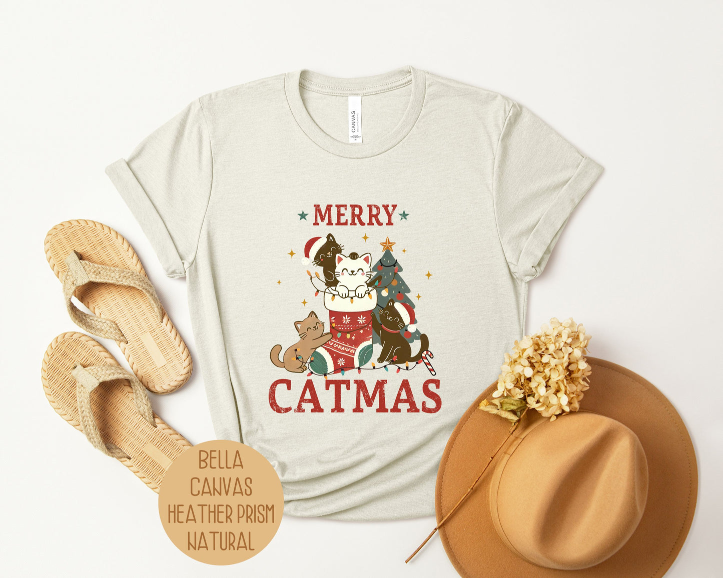 Merry Catmas Cute Christmas Cat Lover Shirt