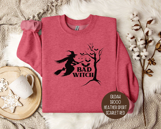 Bad Witch Halloween Bat Sweatshirt