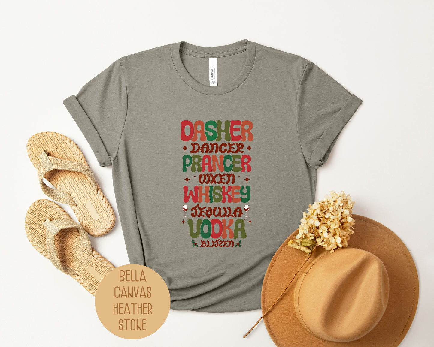 Dasher Dancer Prancer Drinking Funny Christmas Shirt