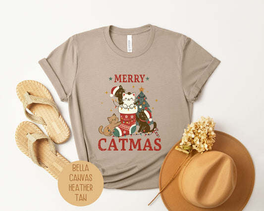 Merry Catmas Cute Christmas Cat Lover Shirt