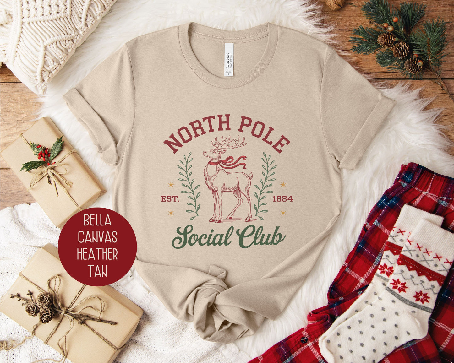 North Pole Social Club Reindeer Shirt