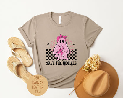 Save the Boobies Ghost Breast Cancer Awareness Shirt