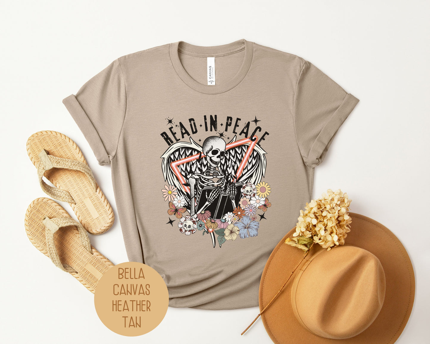 Read in Peace Tarot Card Skeleton Shirt