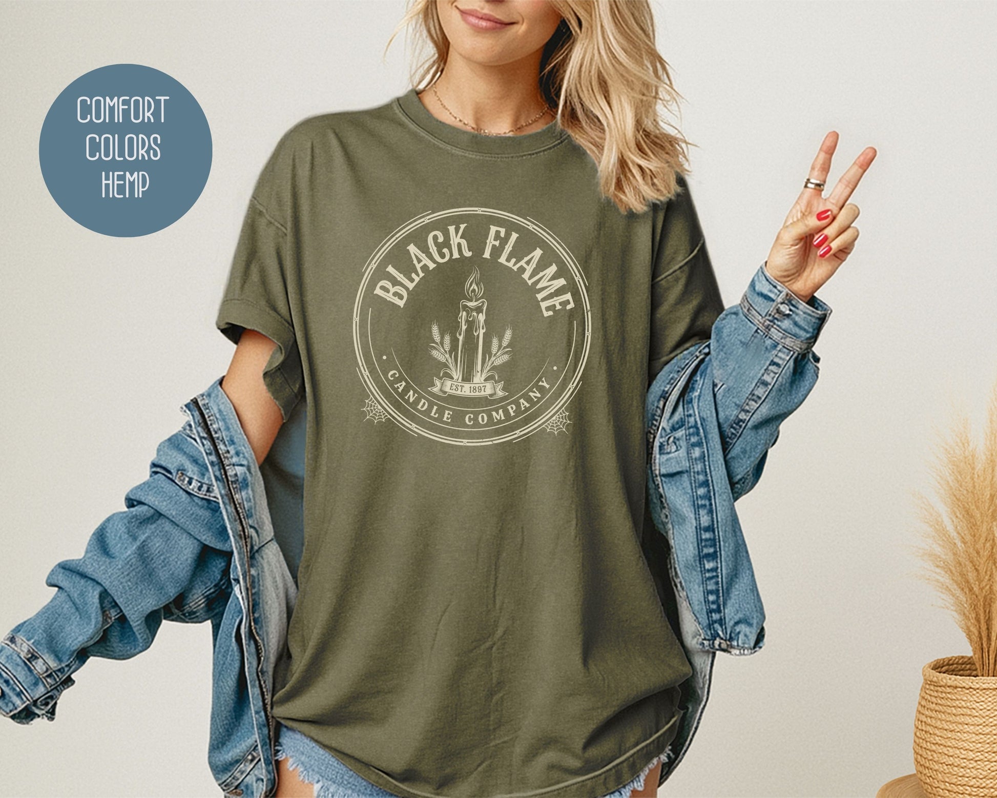 Black Flame Candle Company Comfort Colors Shirt T-Shirt  CreativeSpecialTs