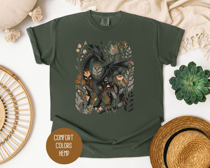 Retro Floral Dragon Comfort Colors Shirt