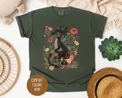 Floral Dragon Comfort Colors Shirt