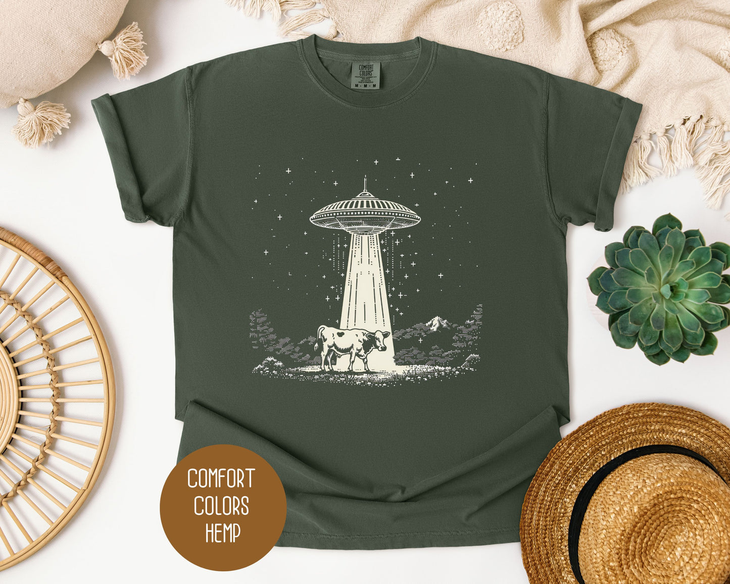 Cow UFO Abduction Comfort Colors Shirt