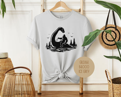 Bigfoot Riding Nessie Shirt