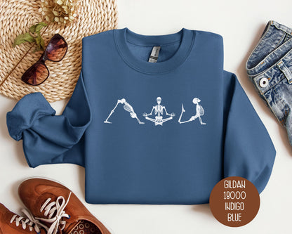 Skeleton Yoga Shirt, Meditation Yoga Lover Sweatshirt Sweatshirt  CreativeSpecialTs