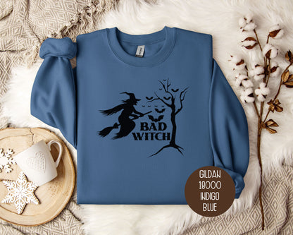 Bad Witch Halloween Bat Sweatshirt