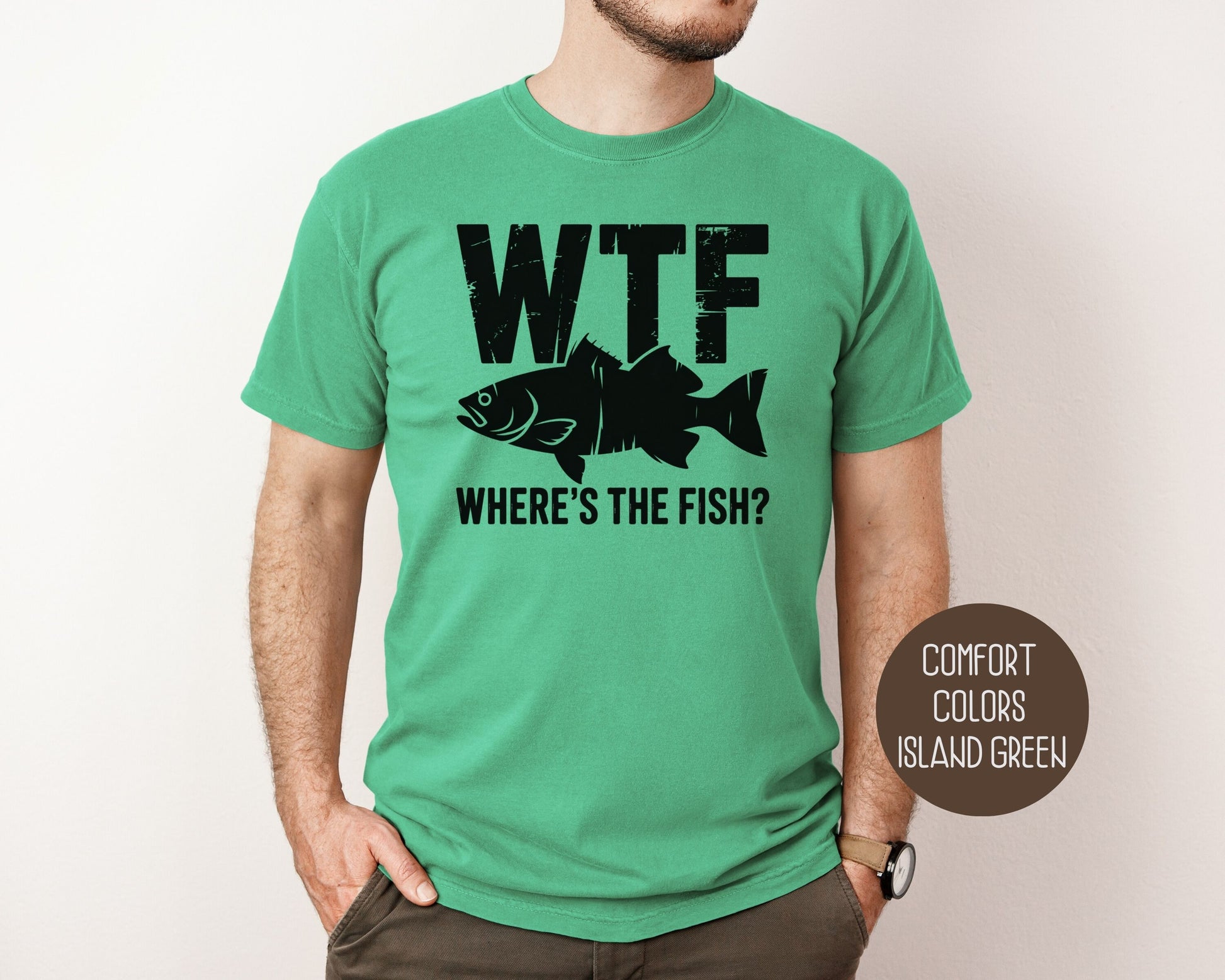 WTF Where's The Fish Comfort Colors Shirt T-Shirt  CreativeSpecialTs