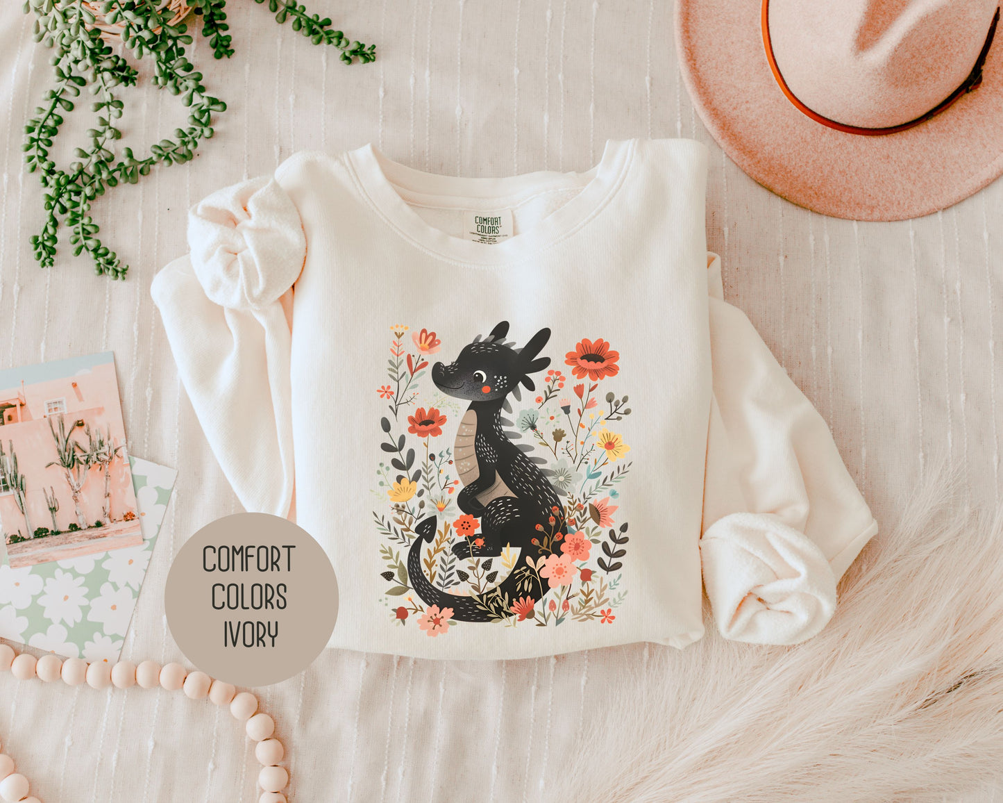 Floral Dragon Comfort Colors Sweatshirt