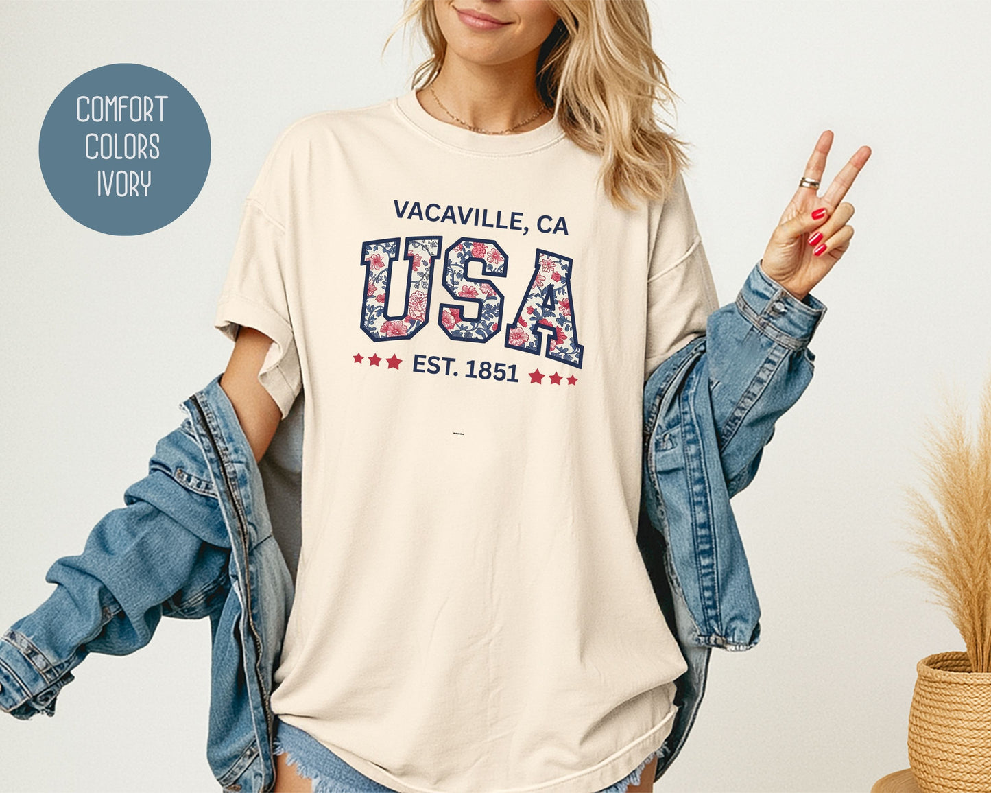 USA Vacaville CA Comfort Colors Shirt T-Shirt  CreativeSpecialTs