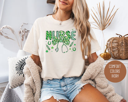 Nurse St. Patrick's Day Comfort Colors Shirt T-Shirt CreativeSpecialTs