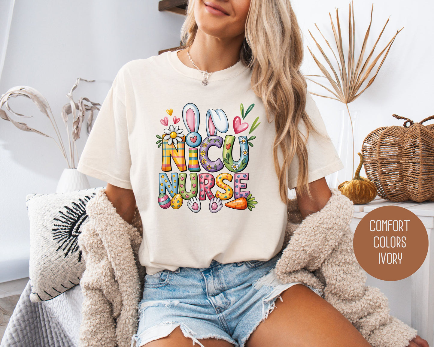 NICU Easter Nurse Comfort Colors Shirt T-Shirt  CreativeSpecialTs