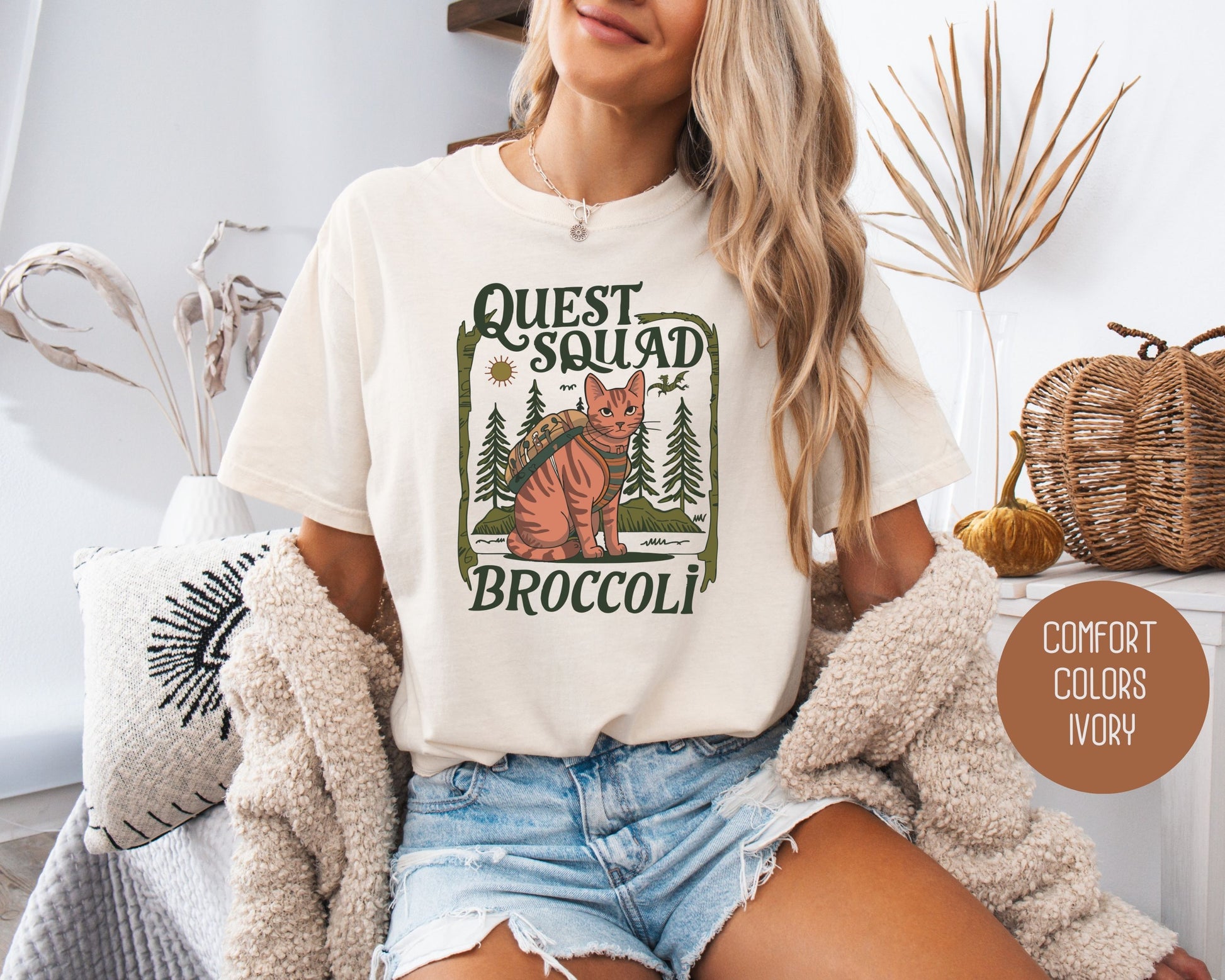 Quest Squad Broccoli the Fierce Comfort Colors Shirt T-Shirt  CreativeSpecialTs