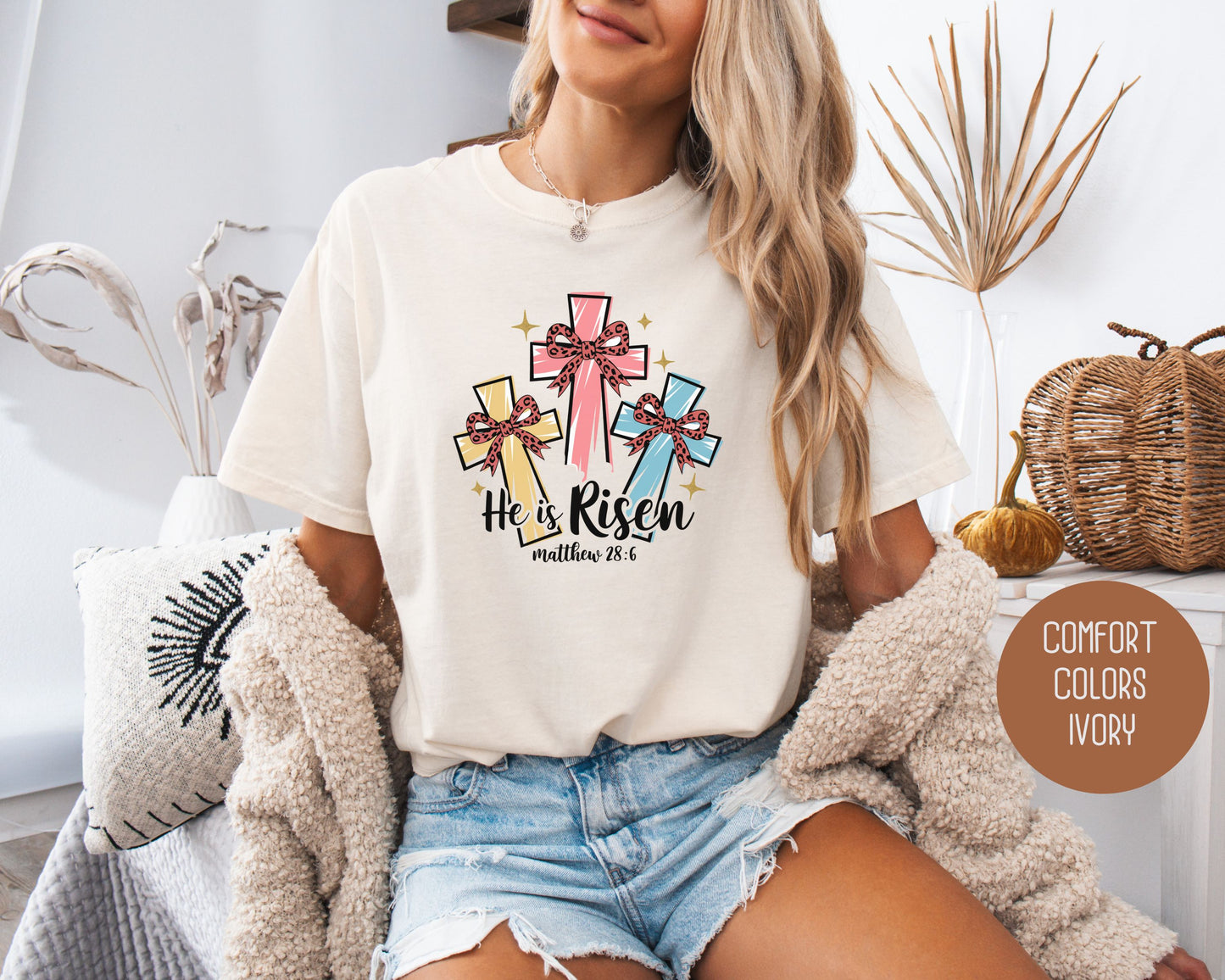 He Is Risen Easter Comfort Colors Shirt