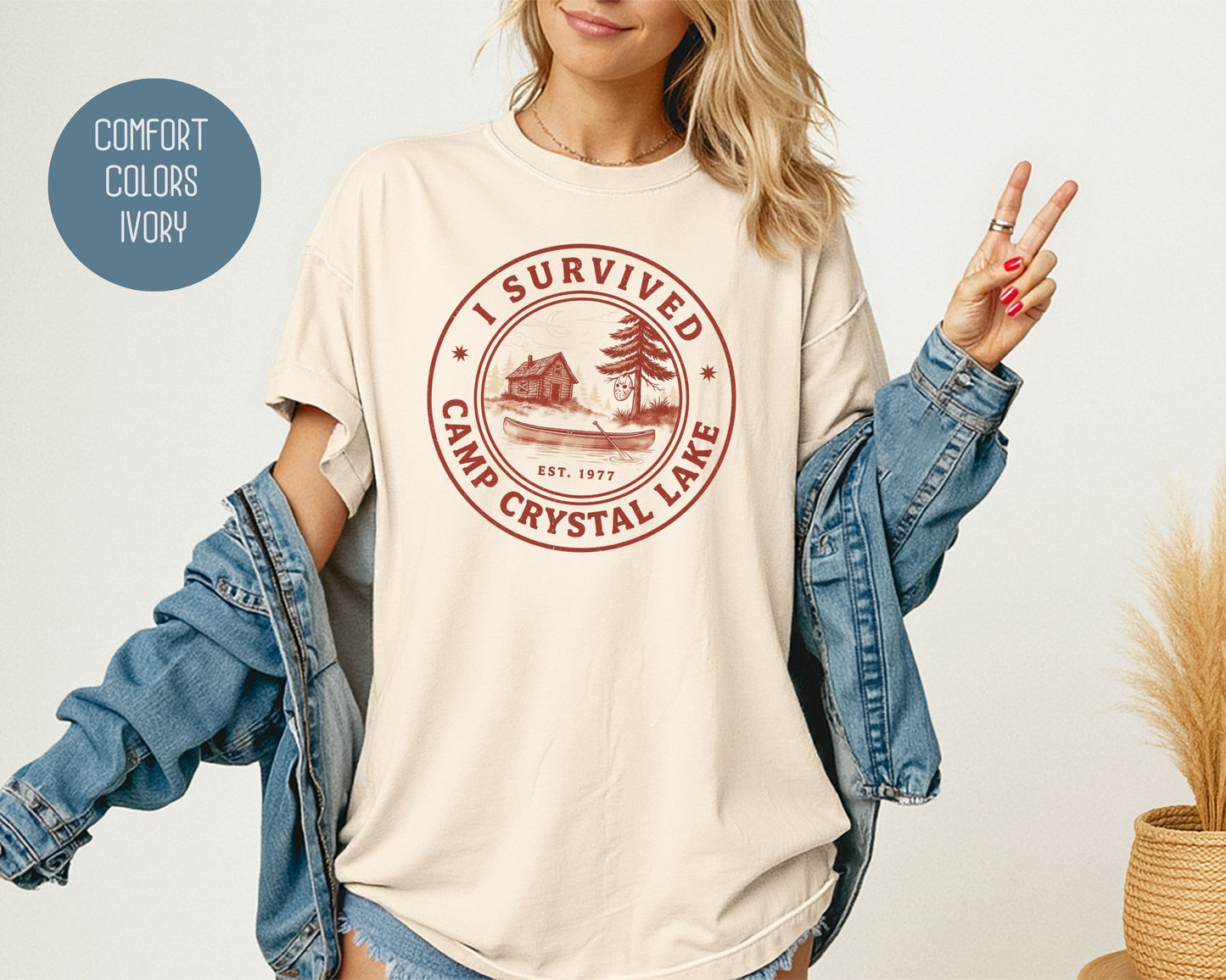 I Survived Camp Crystal Lake Comfort Colors Shirt T-Shirt  CreativeSpecialTs