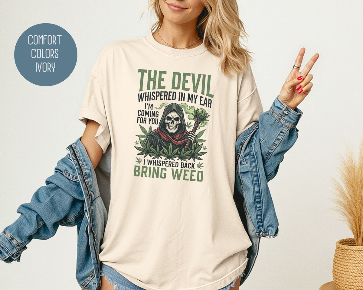 Devil Reaper Weed Comfort Colors Shirt T-Shirt  CreativeSpecialTs