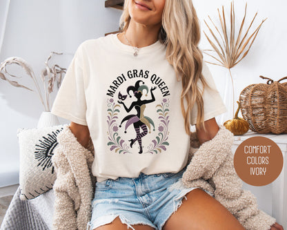 Mardi Gras Queen Comfort Colors Shirt T-Shirt CreativeSpecialTs