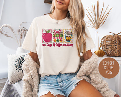 100 Days Of Coffee & Chaos Comfort Colors Shirt