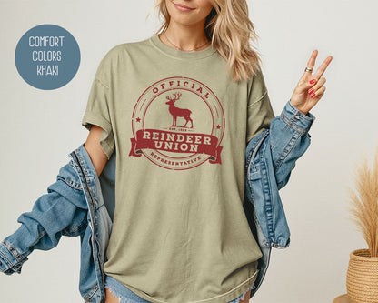 Official Reindeer Union Representative Comfort Colors Shirt T-Shirt  CreativeSpecialTs