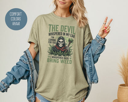 Devil Reaper Weed Comfort Colors Shirt T-Shirt  CreativeSpecialTs