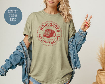 Woodsboro Ghostface Hotline Comfort Colors Shirt T-Shirt  CreativeSpecialTs