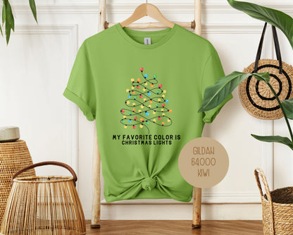 My Favorite Color is Christmas Lights Shirt