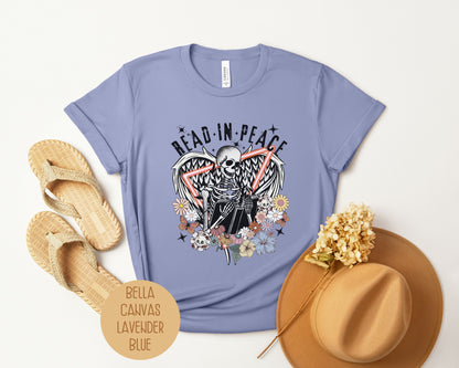 Read in Peace Tarot Card Skeleton Shirt