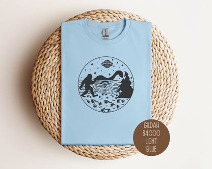Bigfoot Loch Ness Monster UFO Shirt