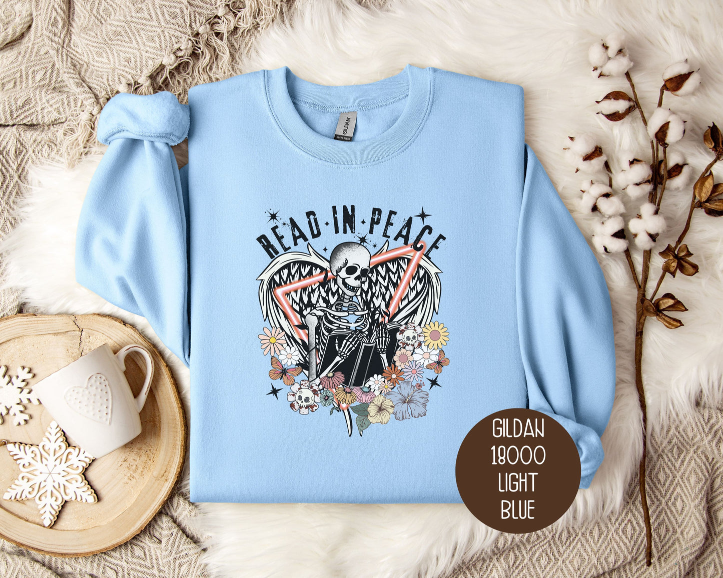 Read in Peace Tarot Card Skeleton Sweatshirt