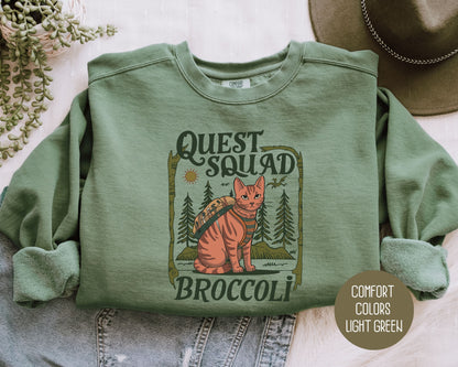 Quest Squad Broccoli the Fierce Comfort Colors Sweatshirt Sweatshirt  CreativeSpecialTs