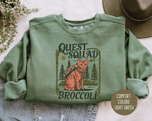 Quest Squad Broccoli the Fierce Comfort Colors Sweatshirt Sweatshirt  CreativeSpecialTs