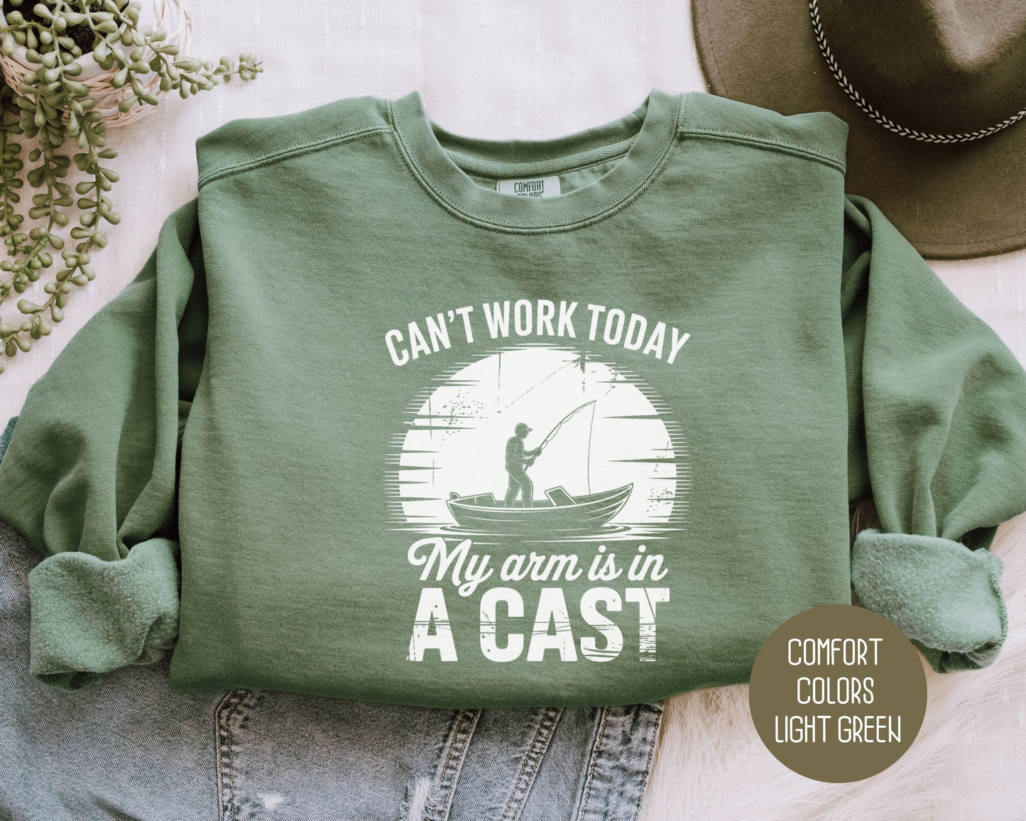 Can't Work Today My Arm Is In a Cast Comfort Colors Sweatshirt Sweatshirt  CreativeSpecialTs