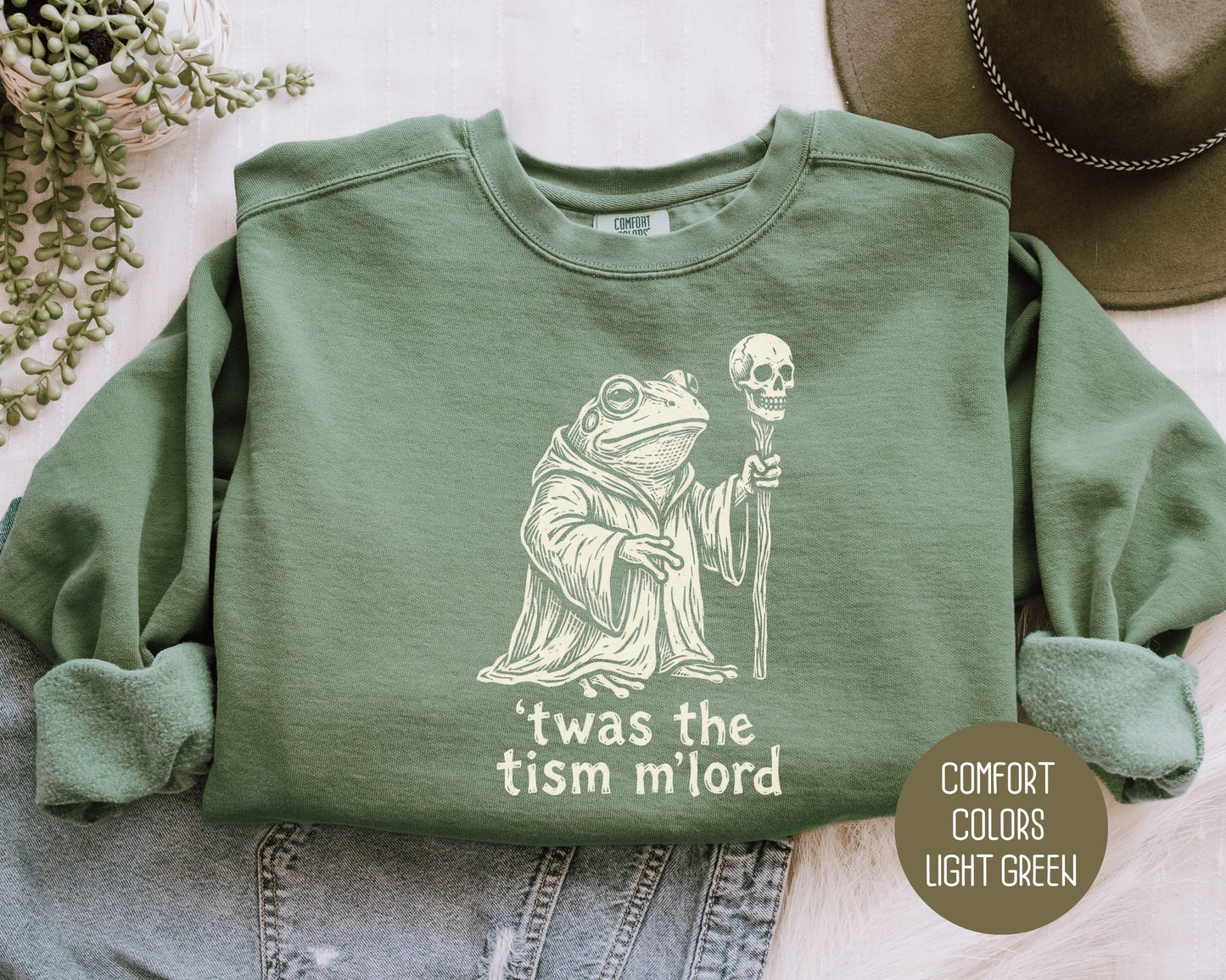 Twas the Tism M'Lord Autism Awareness Comfort Colors Sweatshirt Sweatshirt  Printify