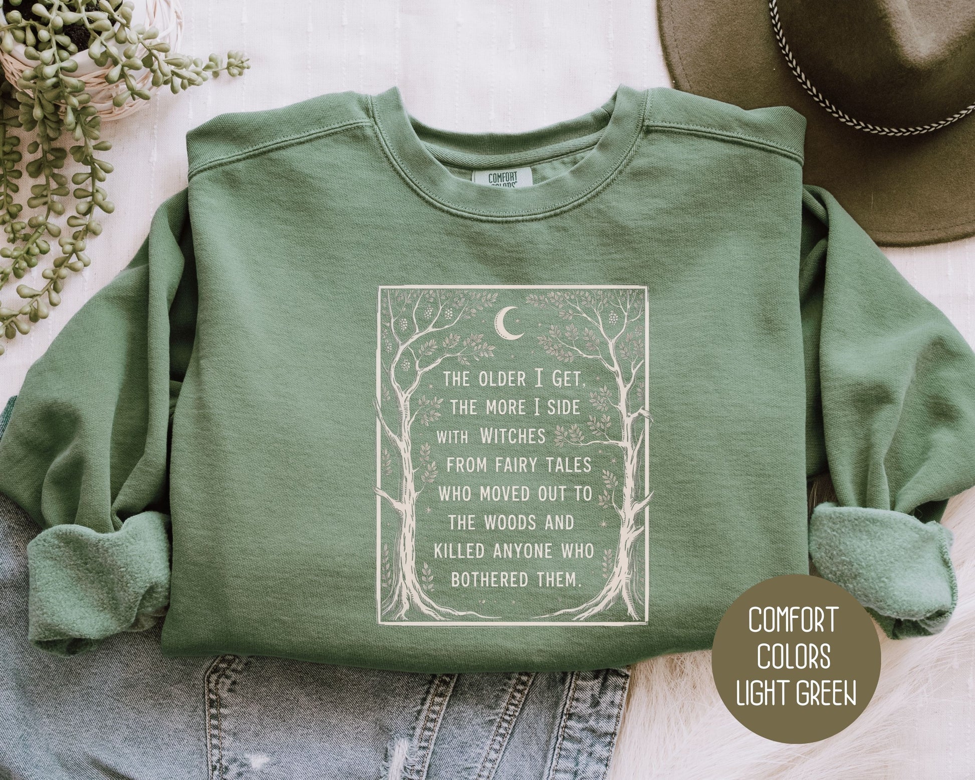 Side with Witches from Fairy Tales Comfort Colors Sweatshirt Sweatshirt  CreativeSpecialTs