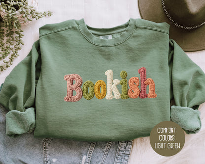 Bookish Faux Yarn Comfort Colors Sweatshirt