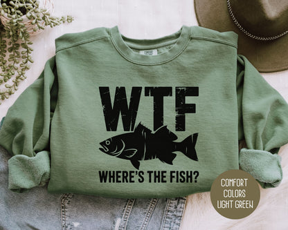 WTF Where's The Fish Comfort Colors Sweatshirt Sweatshirt  CreativeSpecialTs