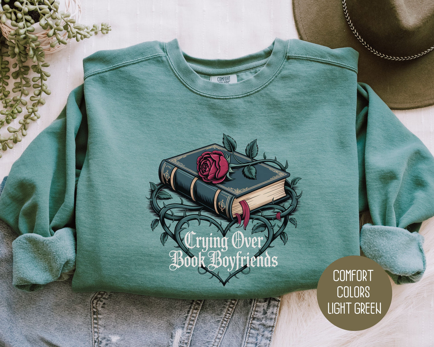 Crying Over Book Boyfriends Comfort Colors Sweatshirt