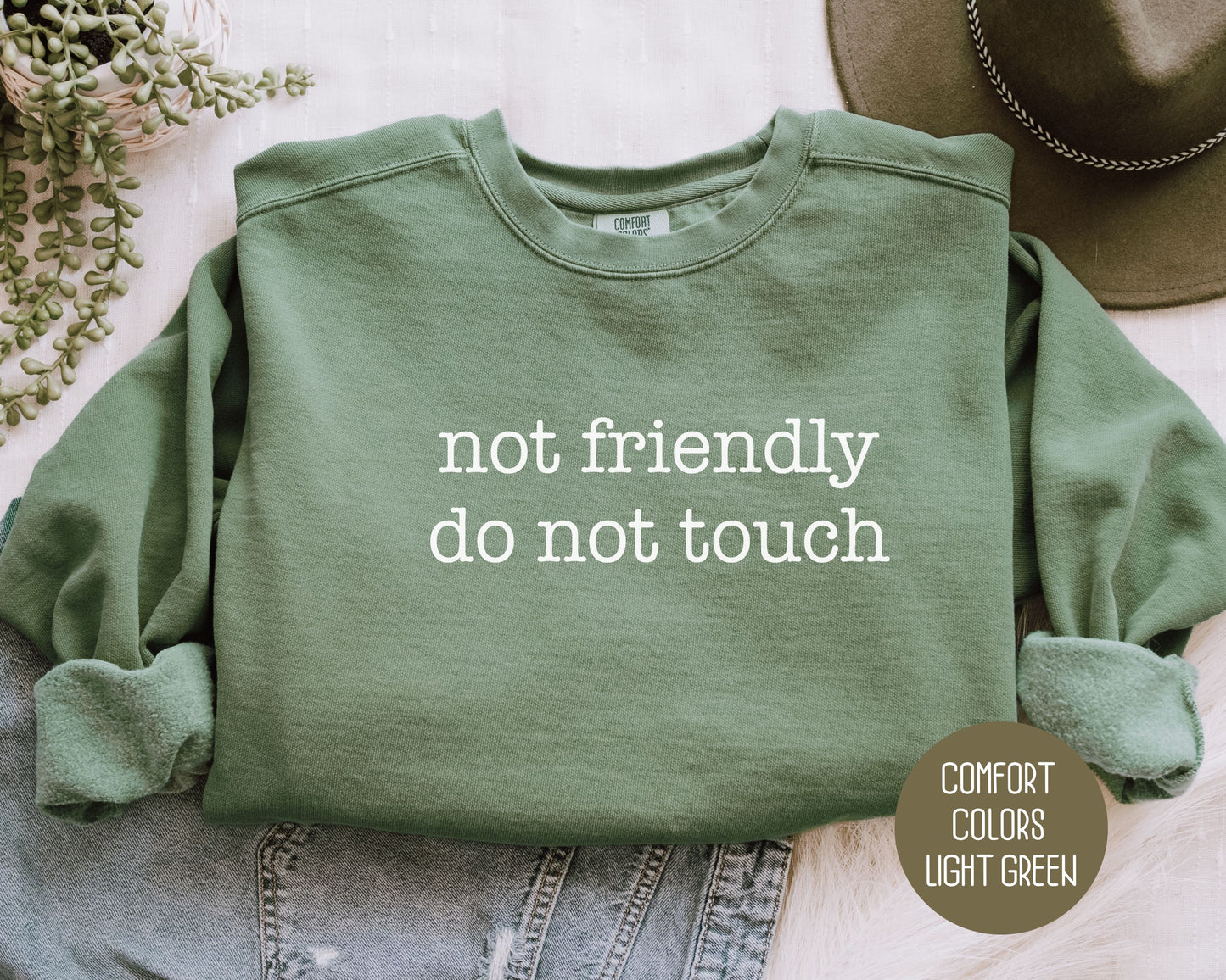 Not Friendly Do Not Touch Comfort Colors Sweatshirt Sweatshirt  CreativeSpecialTs